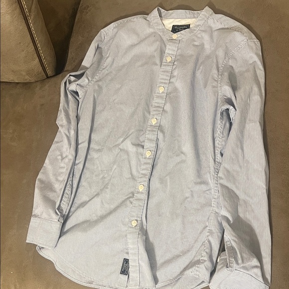 Abercrombie & Fitch Men's Blue Striped Button Down Shirt - Picture 5 of 5